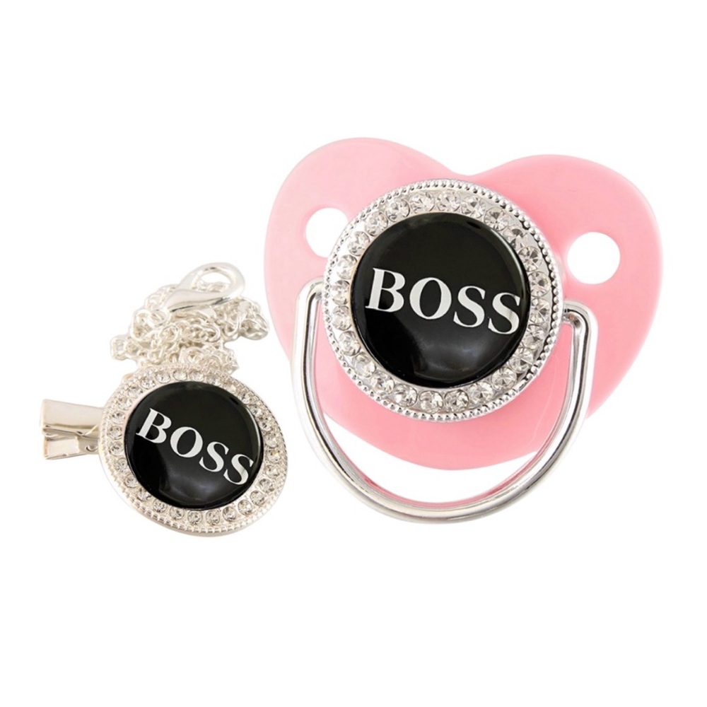 NEW BOSS BABY LUXURY CLIP SILICONE pacifier -baby essentials